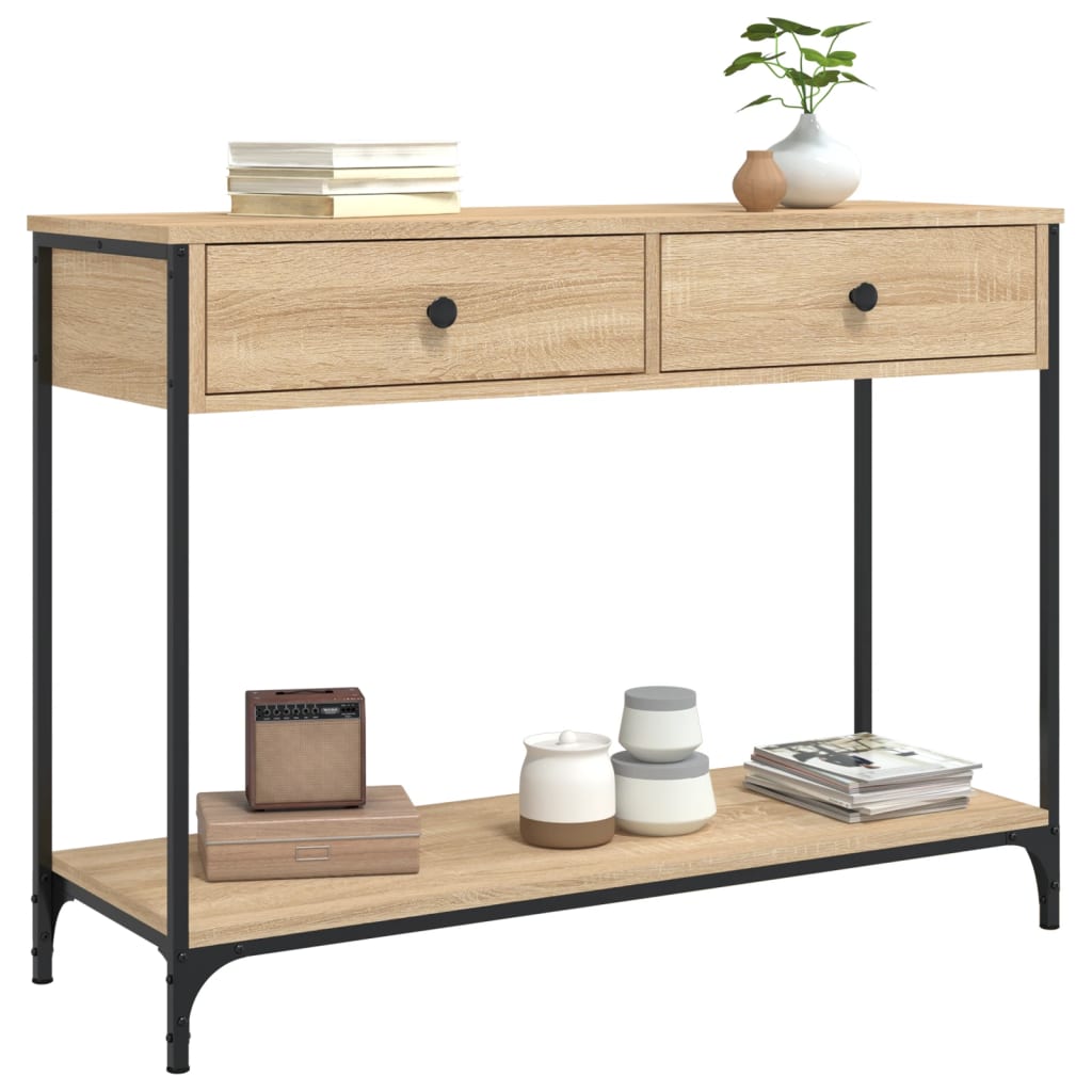 vidaXL Măsuță consolă, stejar sonoma, 100x34,5x75 cm, lemn prelucrat vidaXL Măsuță consolă, stejar sonoma, 100x34,5x75 cm, lemn prelucrat