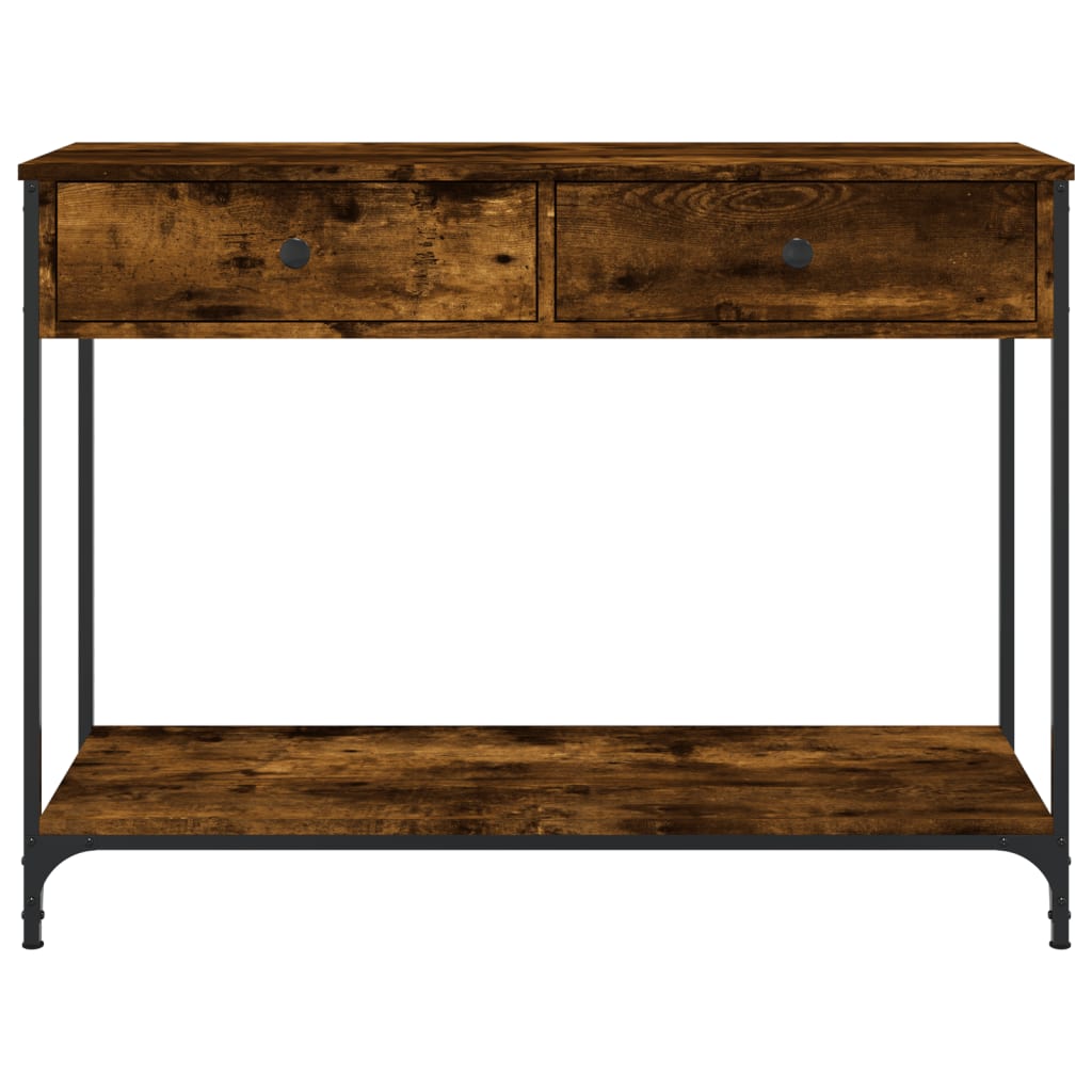 vidaXL Măsuță consolă, stejar fumuriu, 100x34,5x75 cm, lemn prelucrat vidaXL Măsuță consolă, stejar fumuriu, 100x34,5x75 cm, lemn prelucrat