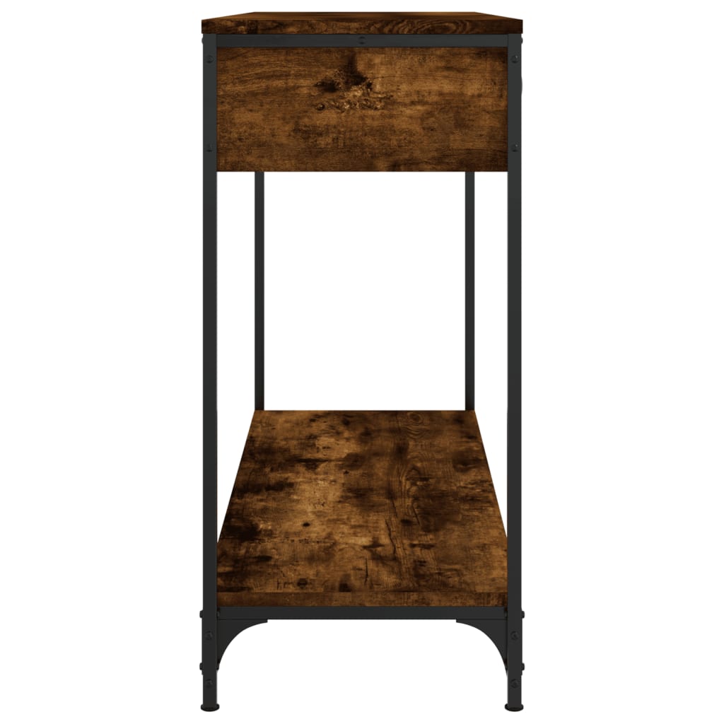 vidaXL Măsuță consolă, stejar fumuriu, 100x34,5x75 cm, lemn prelucrat vidaXL Măsuță consolă, stejar fumuriu, 100x34,5x75 cm, lemn prelucrat