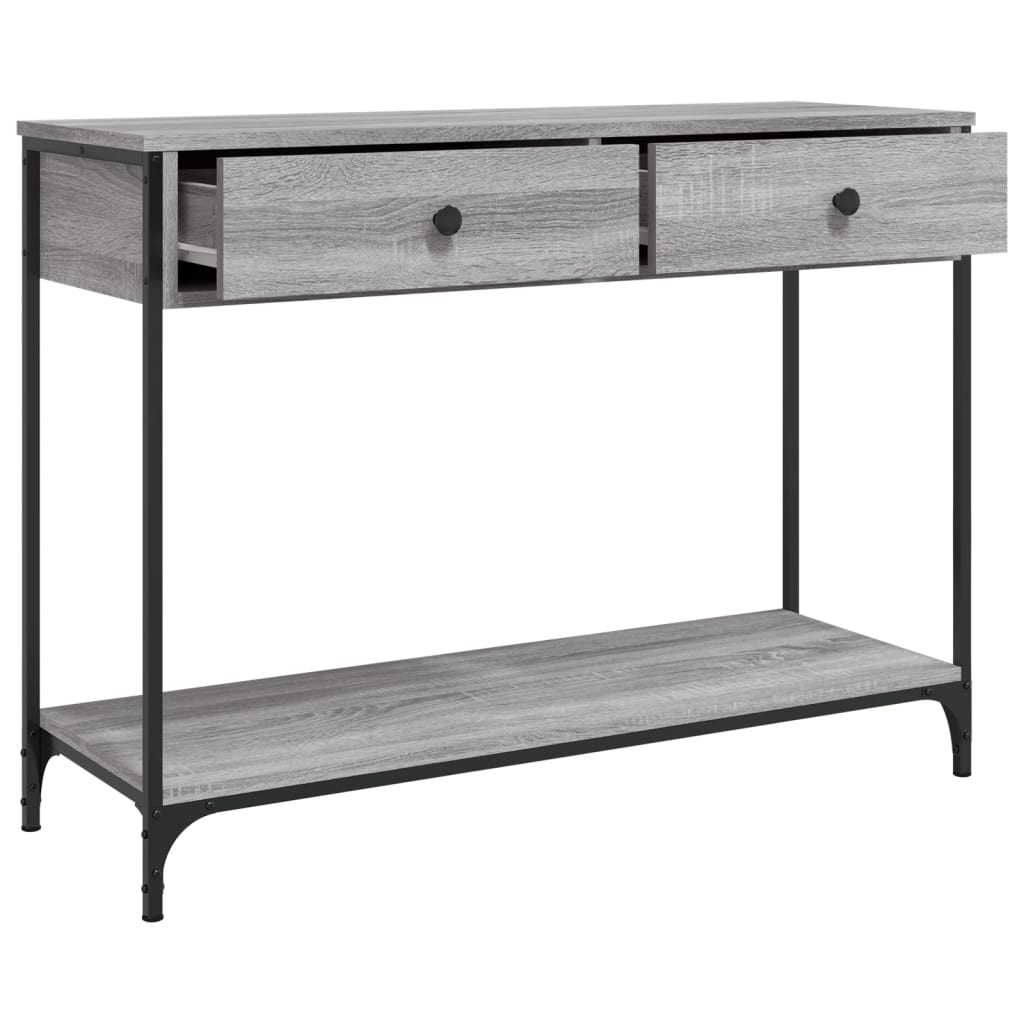vidaXL Măsuță consolă, gri sonoma, 100x34,5x75 cm, lemn prelucrat vidaXL Măsuță consolă, gri sonoma, 100x34,5x75 cm, lemn prelucrat