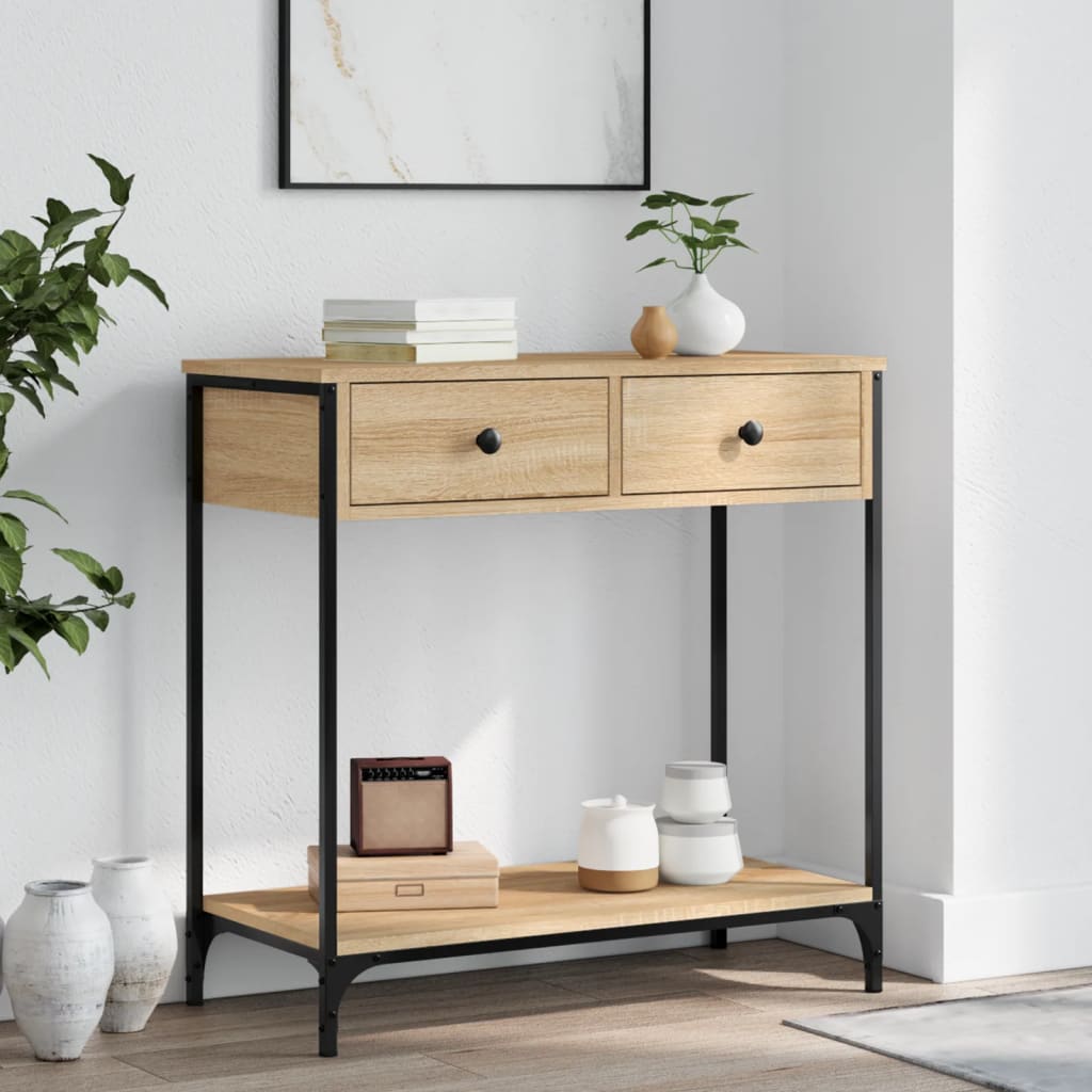 vidaXL Masă consolă, stejar sonoma, 75x34,5x75 cm, lemn prelucrat vidaXL Masă consolă, stejar sonoma, 75x34,5x75 cm, lemn prelucrat