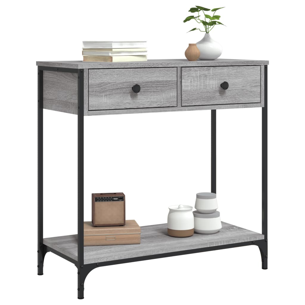 vidaXL Masă consolă, gri sonoma, 75x34,5x75 cm, lemn prelucrat