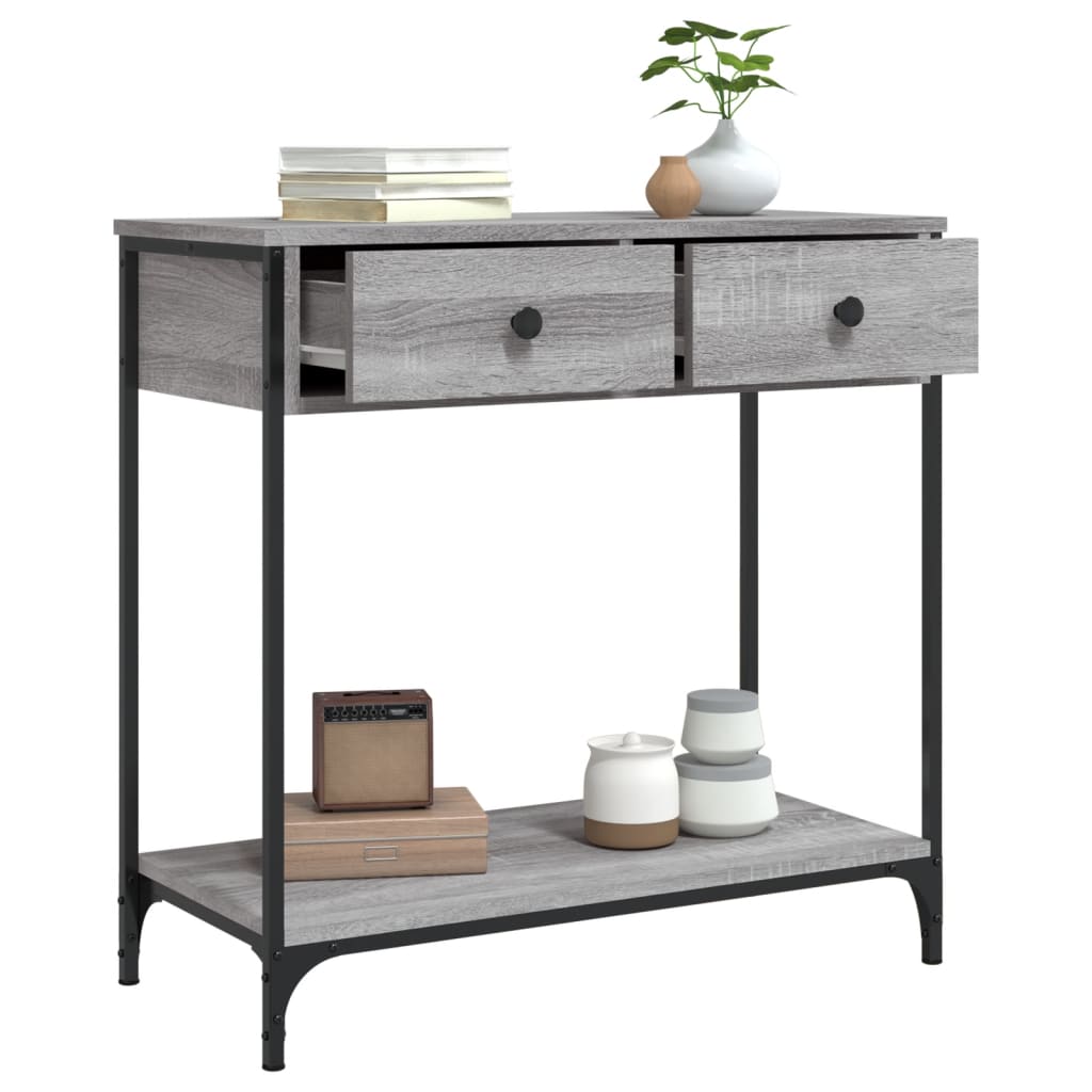 vidaXL Masă consolă, gri sonoma, 75x34,5x75 cm, lemn prelucrat
