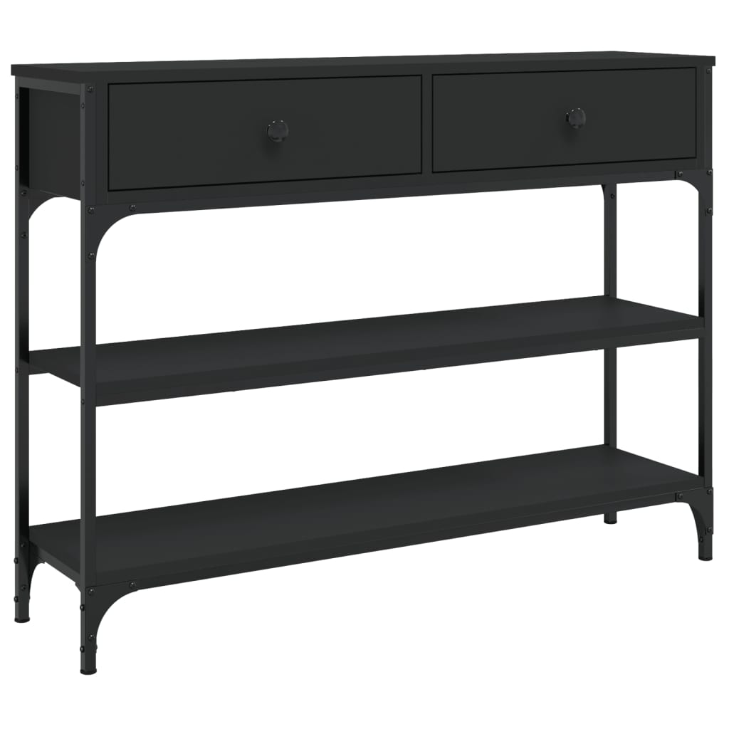 vidaXL Măsuță consolă, negru, 100x25x75 cm, lemn compozit vidaXL Măsuță consolă, negru, 100x25x75 cm, lemn compozit