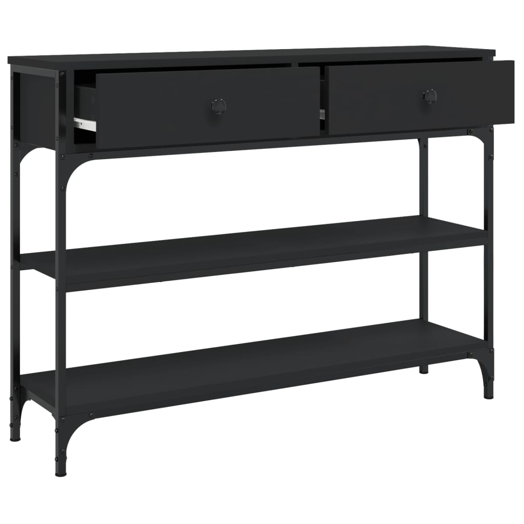 vidaXL Măsuță consolă, negru, 100x25x75 cm, lemn compozit vidaXL Măsuță consolă, negru, 100x25x75 cm, lemn compozit