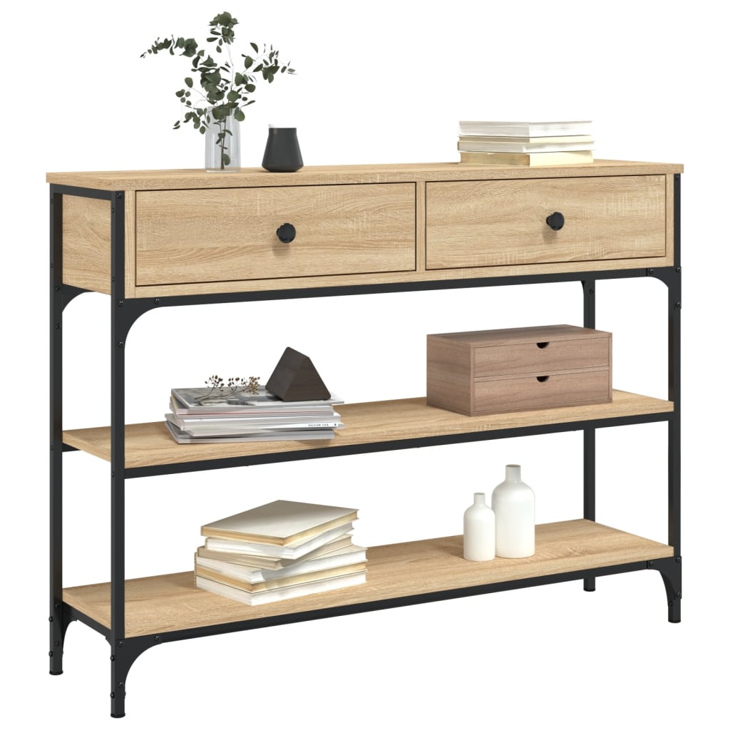 vidaXL Măsuță consolă, stejar sonoma, 100x25x75 cm, lemn prelucrat vidaXL Măsuță consolă, stejar sonoma, 100x25x75 cm, lemn prelucrat