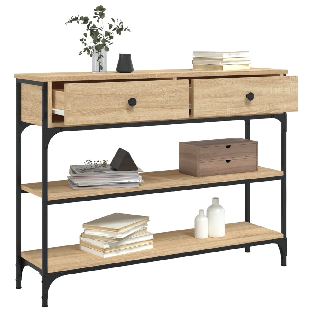 vidaXL Măsuță consolă, stejar sonoma, 100x25x75 cm, lemn prelucrat vidaXL Măsuță consolă, stejar sonoma, 100x25x75 cm, lemn prelucrat