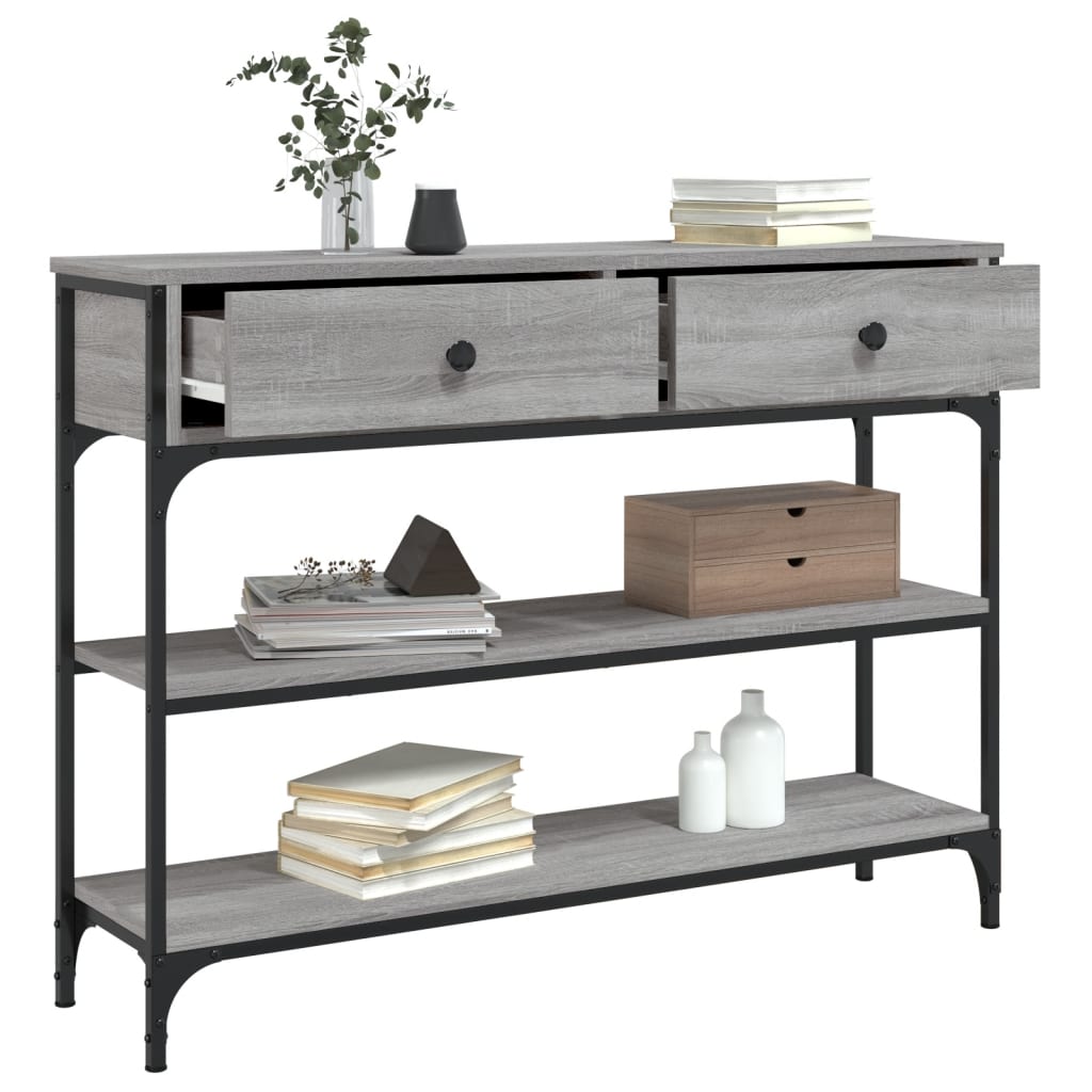 vidaXL Măsuță consolă, gri sonoma, 100x25x75 cm, lemn prelucrat vidaXL Măsuță consolă, gri sonoma, 100x25x75 cm, lemn prelucrat