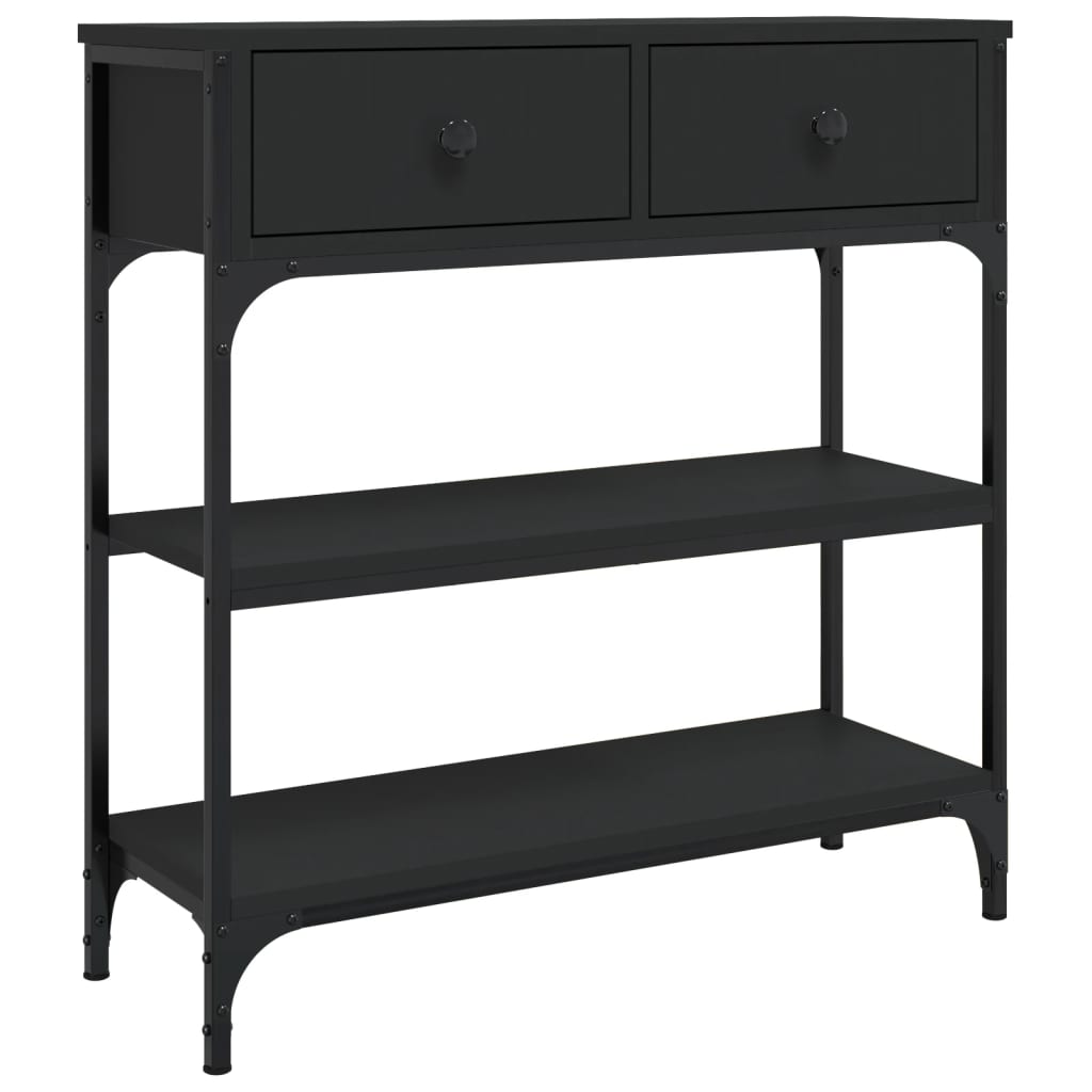vidaXL Măsuță consolă, negru, 72,5x25x75 cm, lemn compozit vidaXL Măsuță consolă, negru, 72,5x25x75 cm, lemn compozit