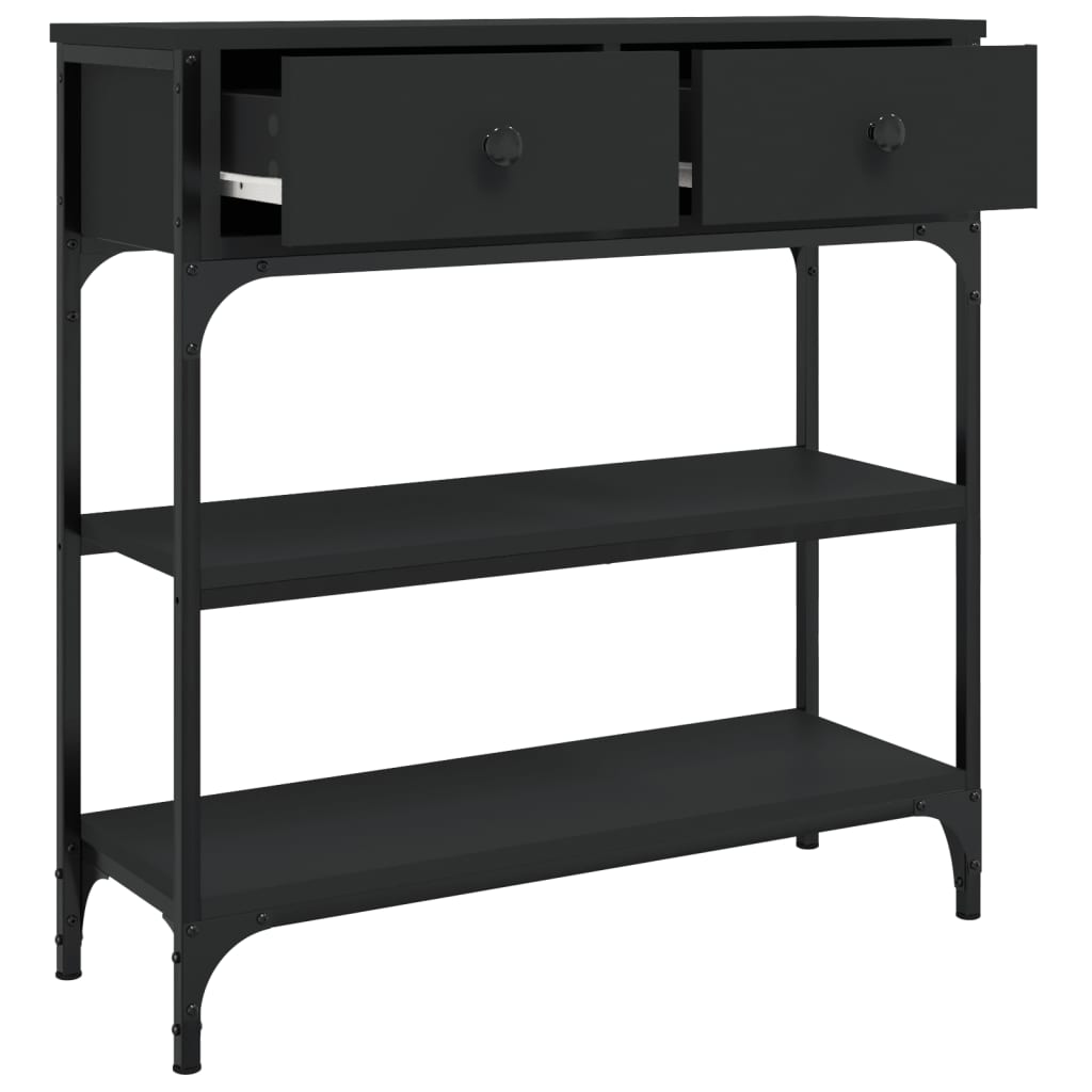 vidaXL Măsuță consolă, negru, 72,5x25x75 cm, lemn compozit vidaXL Măsuță consolă, negru, 72,5x25x75 cm, lemn compozit
