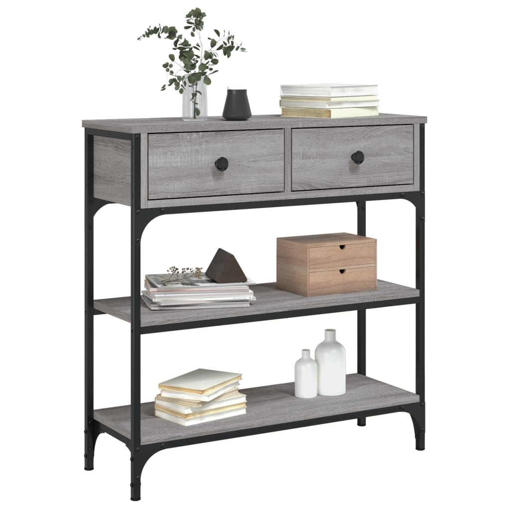 vidaXL Măsuță consolă, gri sonoma, 72,5x25x75 cm, lemn prelucrat vidaXL Măsuță consolă, gri sonoma, 72,5x25x75 cm, lemn prelucrat