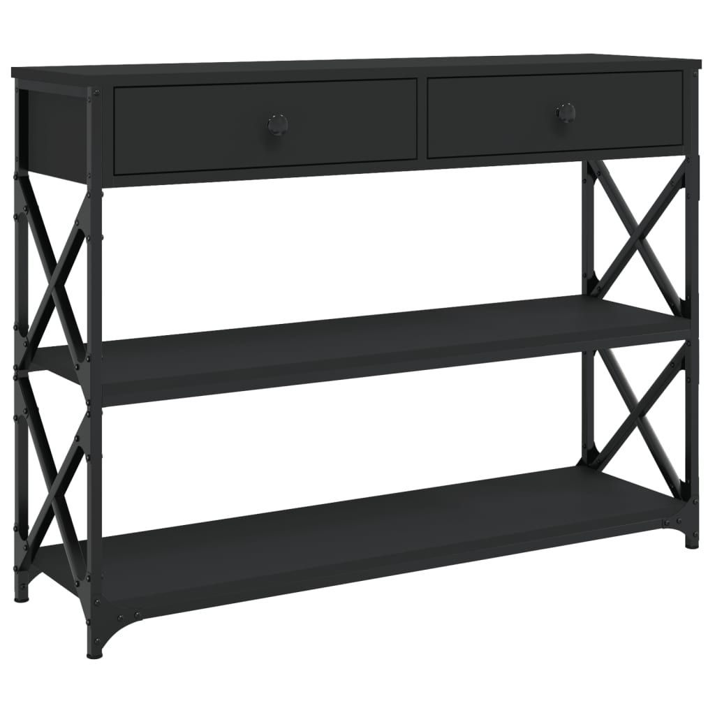 vidaXL Măsuță consolă, negru, 100x28x75 cm, lemn compozit vidaXL Măsuță consolă, negru, 100x28x75 cm, lemn compozit