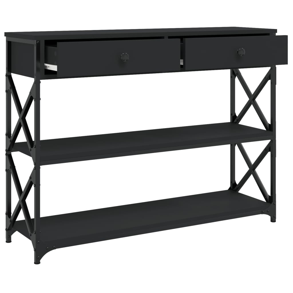 vidaXL Măsuță consolă, negru, 100x28x75 cm, lemn compozit vidaXL Măsuță consolă, negru, 100x28x75 cm, lemn compozit