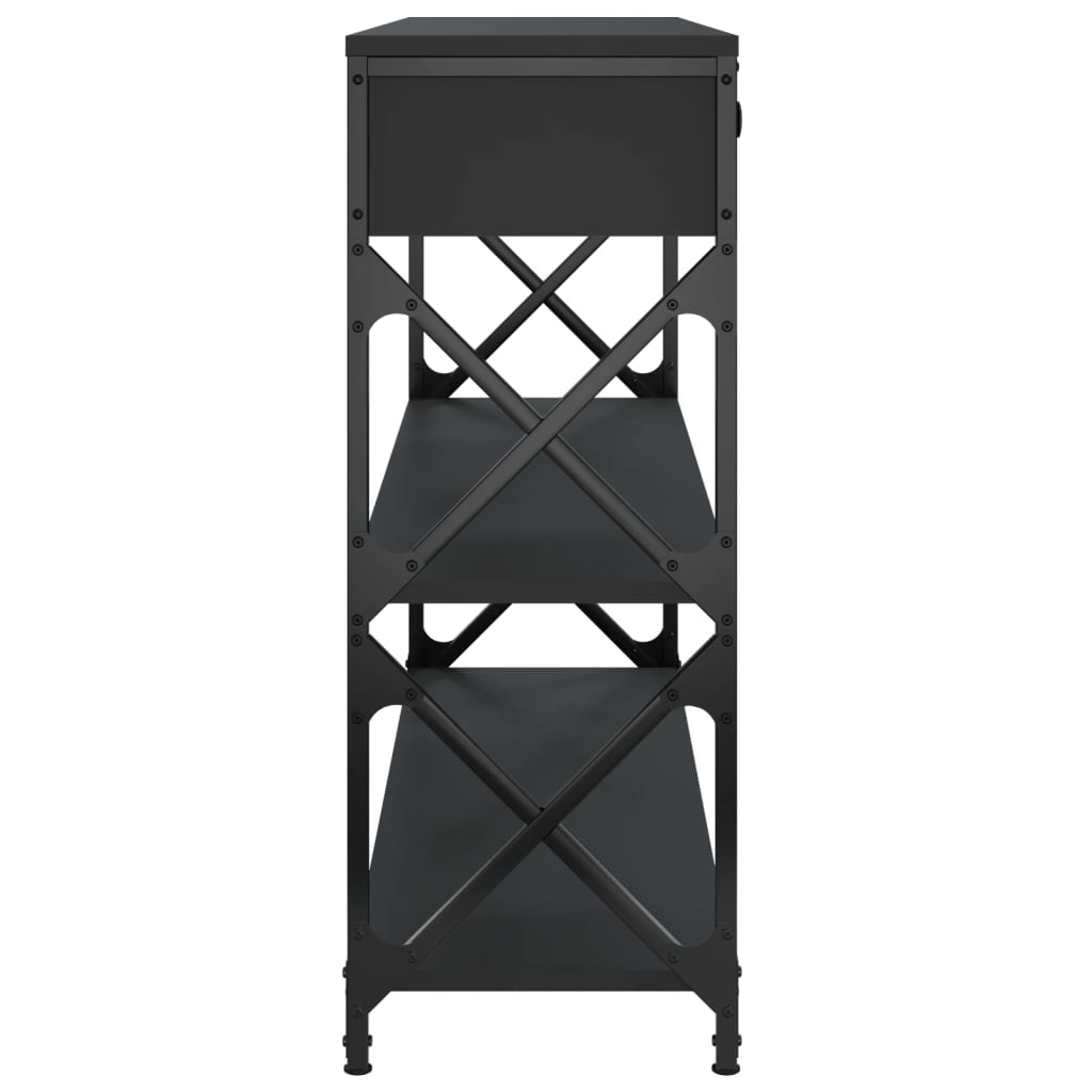 vidaXL Măsuță consolă, negru, 100x28x75 cm, lemn compozit vidaXL Măsuță consolă, negru, 100x28x75 cm, lemn compozit