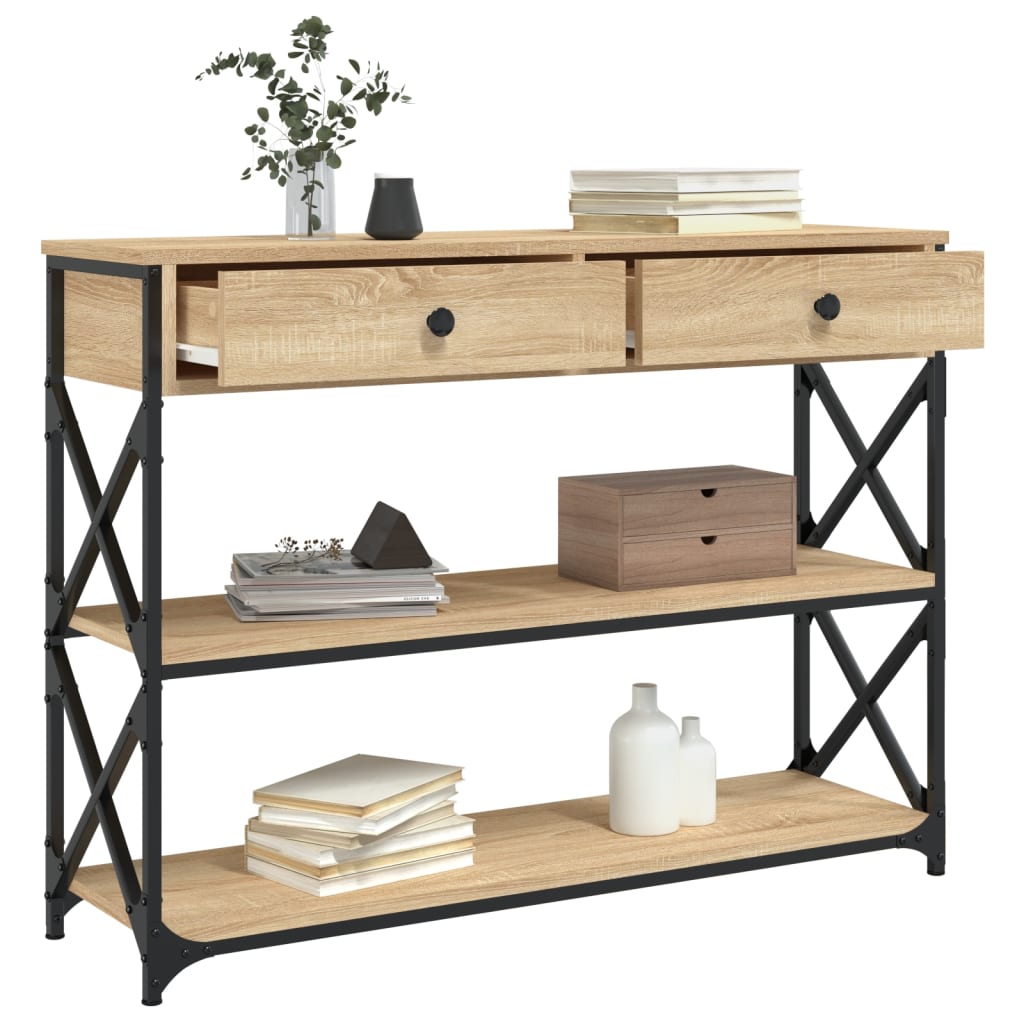 vidaXL Măsuță consolă, stejar sonoma, 100x28x75 cm, lemn prelucrat vidaXL Măsuță consolă, stejar sonoma, 100x28x75 cm, lemn prelucrat
