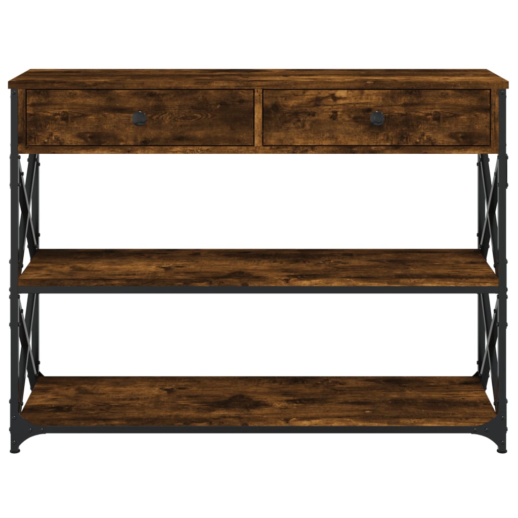 vidaXL Măsuță consolă, stejar fumuriu, 100x28x75 cm, lemn prelucrat vidaXL Măsuță consolă, stejar fumuriu, 100x28x75 cm, lemn prelucrat