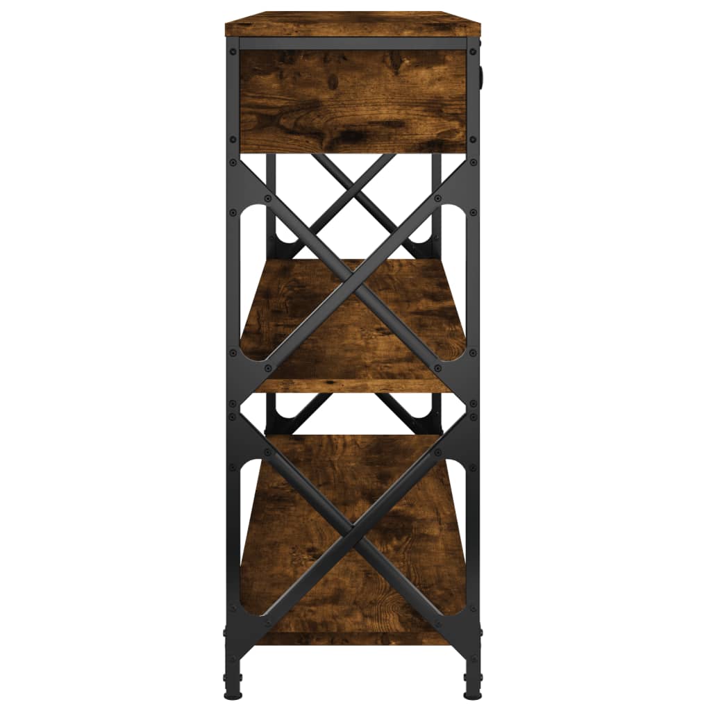 vidaXL Măsuță consolă, stejar fumuriu, 100x28x75 cm, lemn prelucrat vidaXL Măsuță consolă, stejar fumuriu, 100x28x75 cm, lemn prelucrat