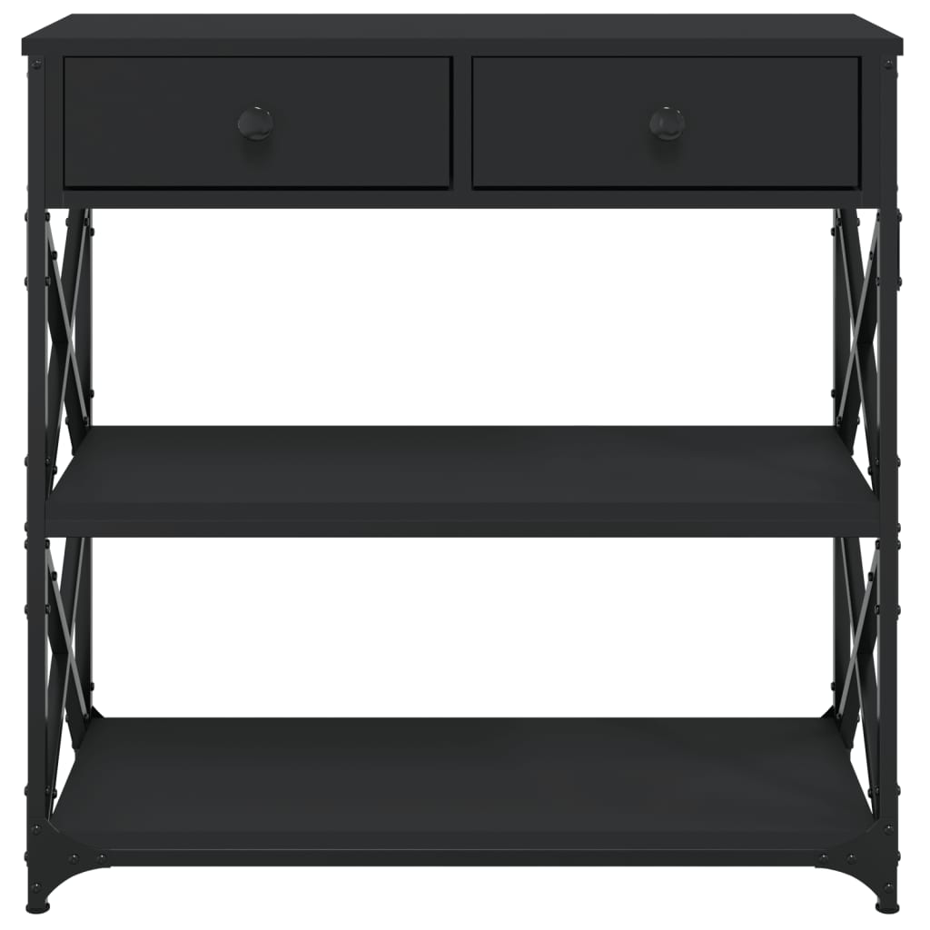 vidaXL Măsuță consolă, negru, 75x28x75 cm, lemn compozit vidaXL Măsuță consolă, negru, 75x28x75 cm, lemn compozit