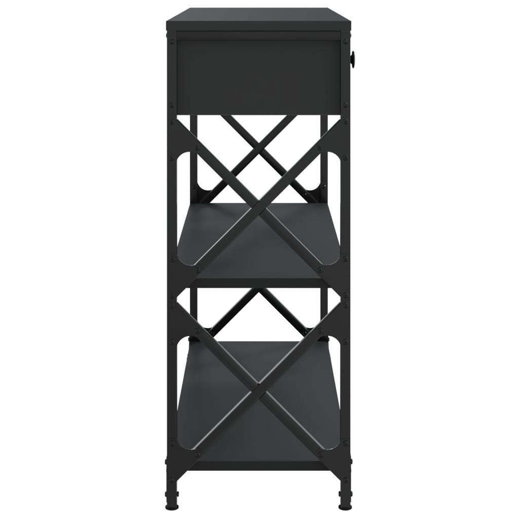 vidaXL Măsuță consolă, negru, 75x28x75 cm, lemn compozit vidaXL Măsuță consolă, negru, 75x28x75 cm, lemn compozit
