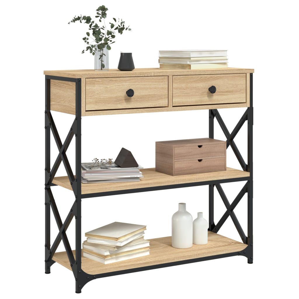 vidaXL Masă consolă, stejar sonoma, 75x28x75 cm, lemn prelucrat vidaXL Masă consolă, stejar sonoma, 75x28x75 cm, lemn prelucrat
