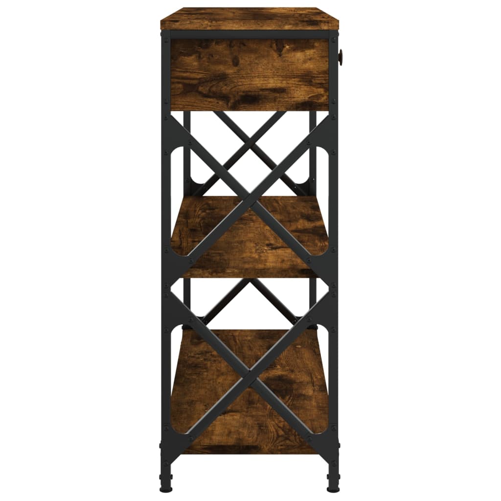 vidaXL Măsuță consolă, stejar fumuriu, 75x28x75 cm, lemn prelucrat vidaXL Măsuță consolă, stejar fumuriu, 75x28x75 cm, lemn prelucrat