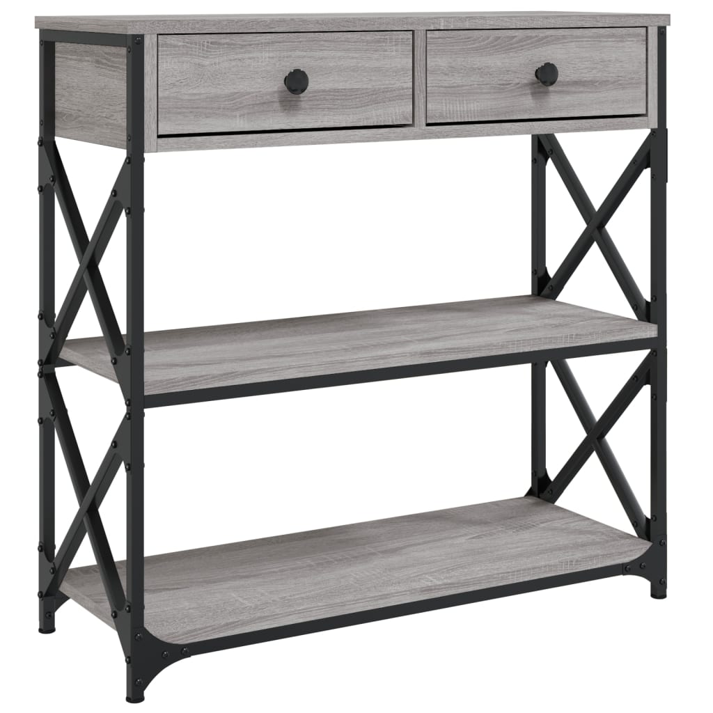 vidaXL Măsuță consolă, gri sonoma, 75x28x75 cm, lemn prelucrat vidaXL Măsuță consolă, gri sonoma, 75x28x75 cm, lemn prelucrat