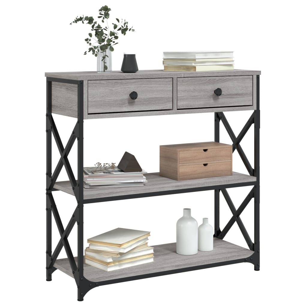 vidaXL Măsuță consolă, gri sonoma, 75x28x75 cm, lemn prelucrat vidaXL Măsuță consolă, gri sonoma, 75x28x75 cm, lemn prelucrat