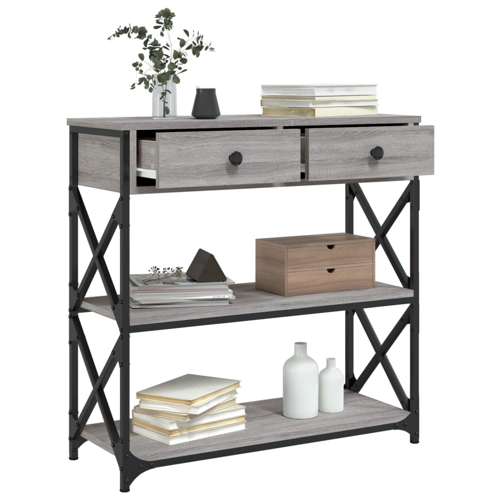 vidaXL Măsuță consolă, gri sonoma, 75x28x75 cm, lemn prelucrat vidaXL Măsuță consolă, gri sonoma, 75x28x75 cm, lemn prelucrat
