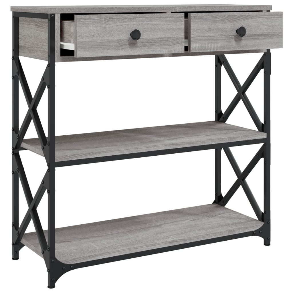 vidaXL Măsuță consolă, gri sonoma, 75x28x75 cm, lemn prelucrat vidaXL Măsuță consolă, gri sonoma, 75x28x75 cm, lemn prelucrat