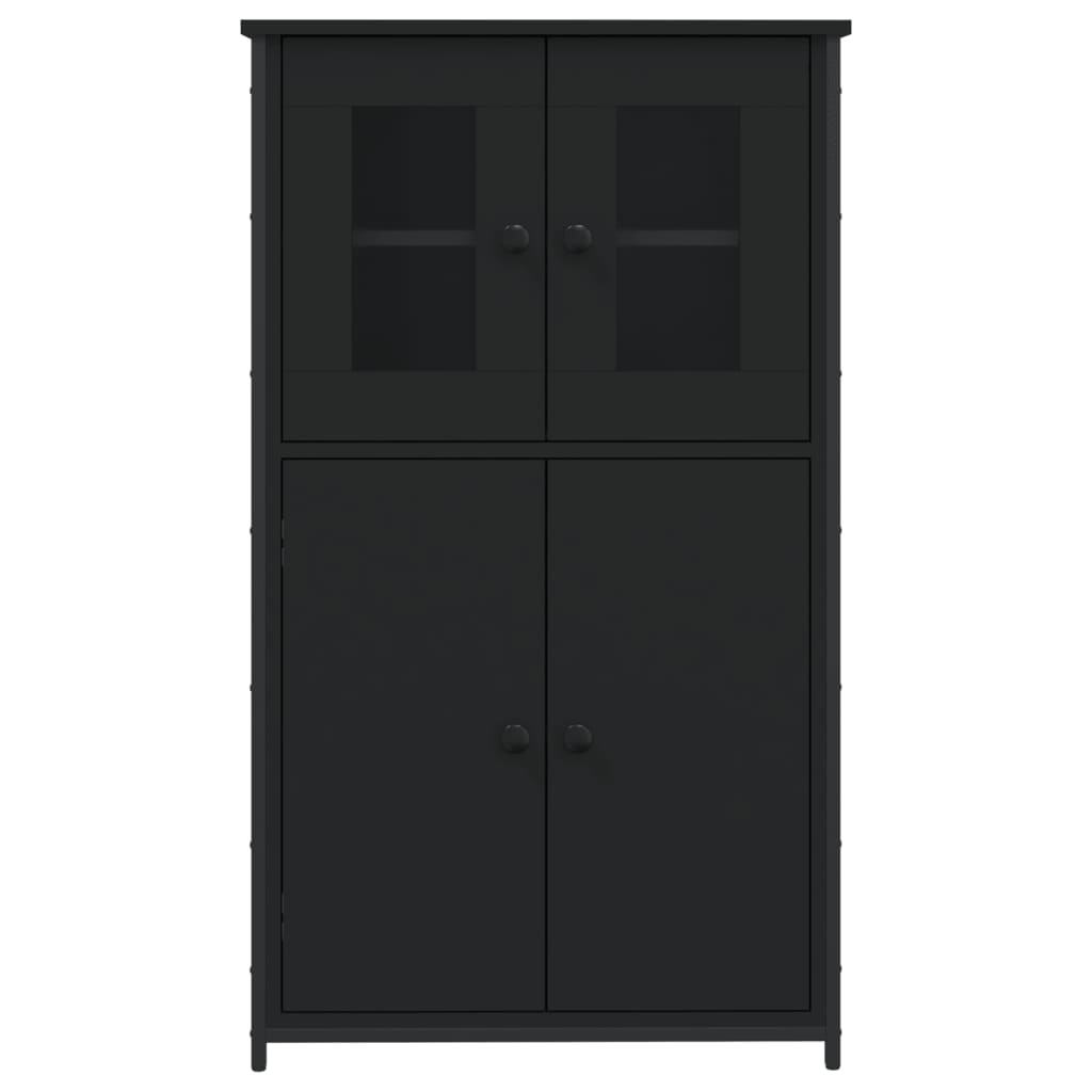vidaXL Dulap înalt, negru, 62x32x106,5 cm, lemn prelucrat