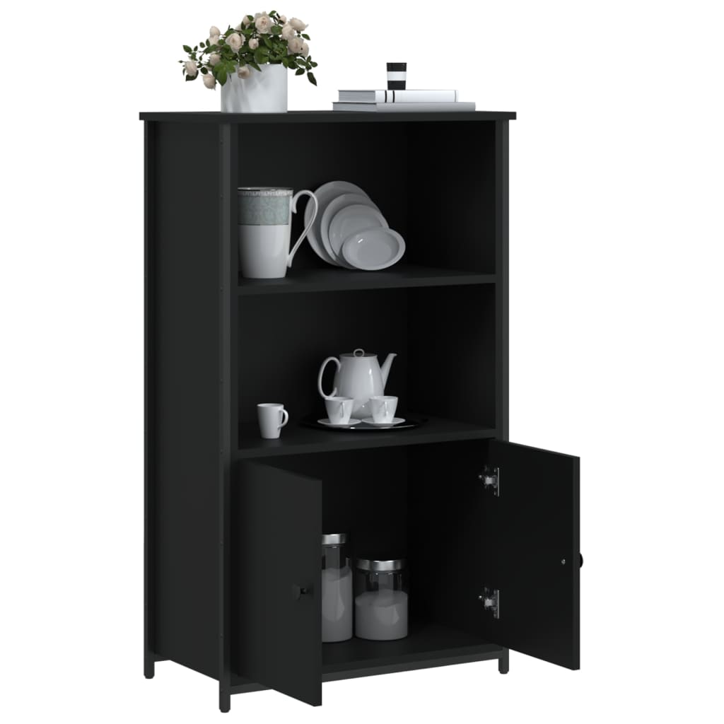 vidaXL Dulap înalt, negru, 62x32x103,5 cm, lemn compozit