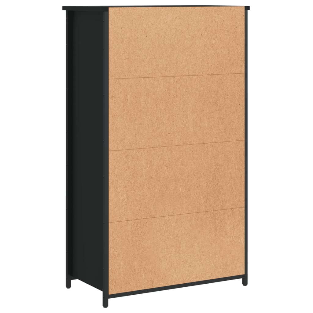 vidaXL Dulap înalt, negru, 62x32x103,5 cm, lemn compozit