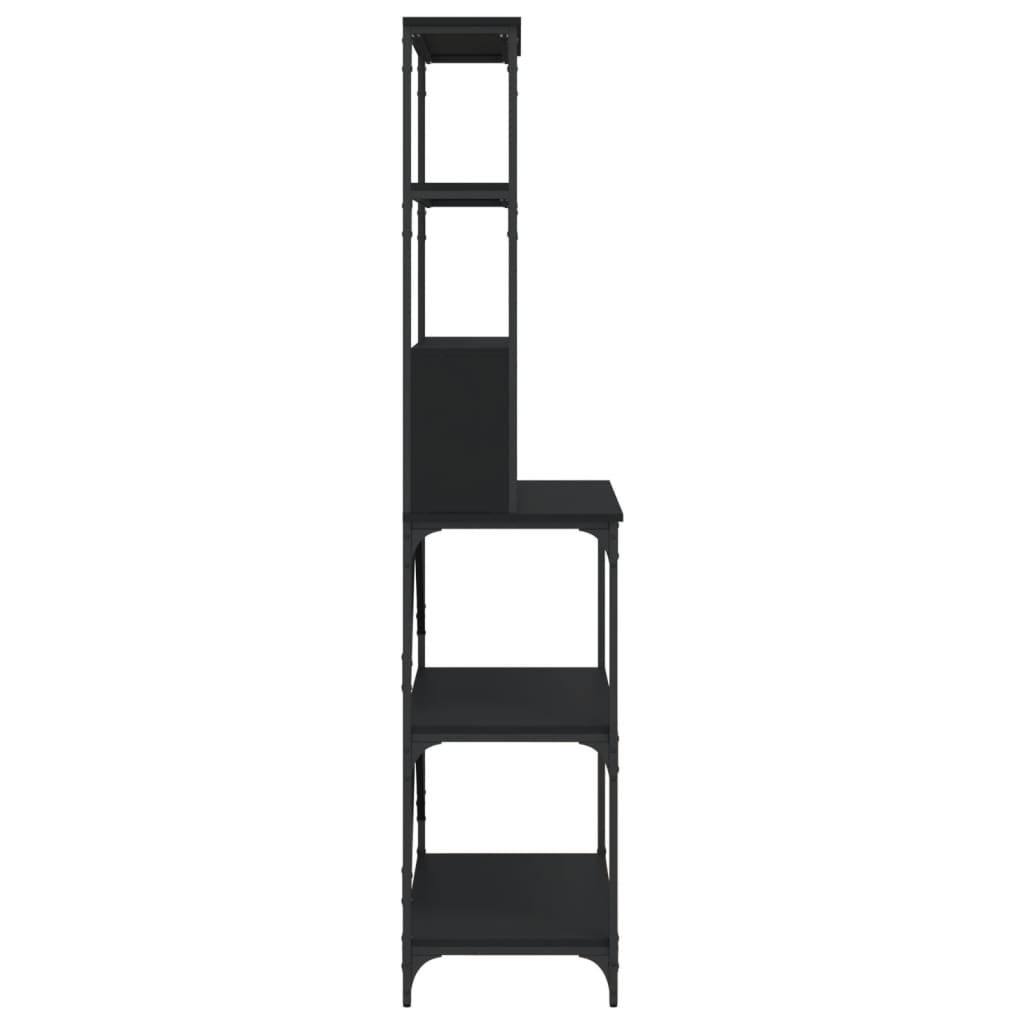 vidaXL Raft brutărie cu 6 niveluri, negru, 90x40x180 cm lemn prelucrat vidaXL Raft brutărie cu 6 niveluri, negru, 90x40x180 cm lemn prelucrat