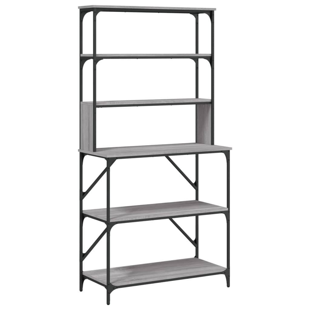 vidaXL Raft brutărie cu 6 niveluri, sonoma gri, 90x40x180 cm, lemn vidaXL Raft brutărie cu 6 niveluri, sonoma gri, 90x40x180 cm, lemn