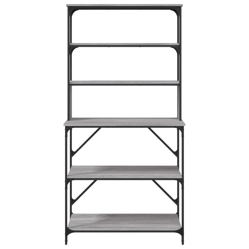 vidaXL Raft brutărie cu 6 niveluri, sonoma gri, 90x40x180 cm, lemn vidaXL Raft brutărie cu 6 niveluri, sonoma gri, 90x40x180 cm, lemn