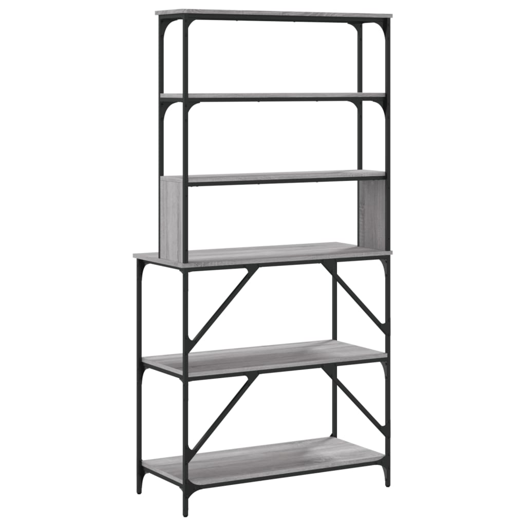 vidaXL Raft brutărie cu 6 niveluri, sonoma gri, 90x40x180 cm, lemn vidaXL Raft brutărie cu 6 niveluri, sonoma gri, 90x40x180 cm, lemn