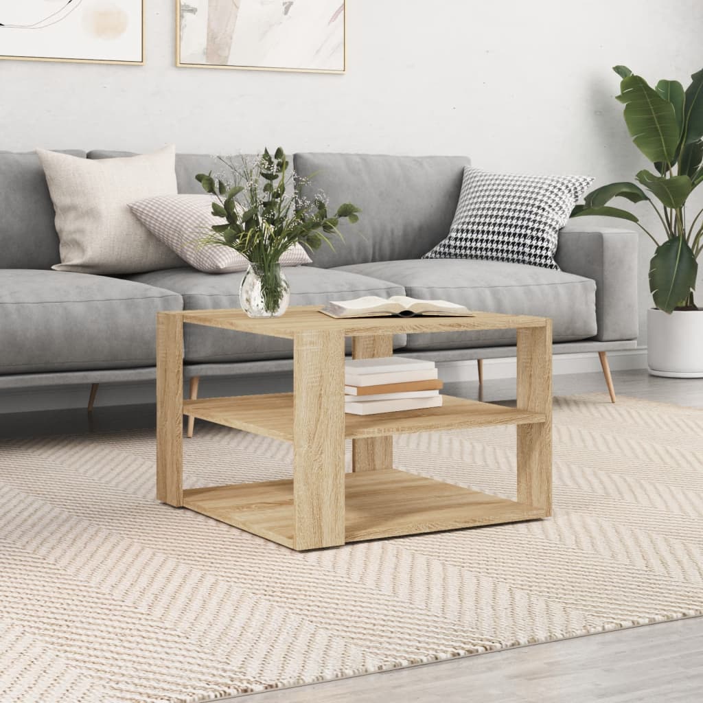vidaXL Măsuță de cafea, stejar sonoma, 59,5x59,5x40 cm, lemn compozit vidaXL Măsuță de cafea, stejar sonoma, 59,5x59,5x40 cm, lemn compozit