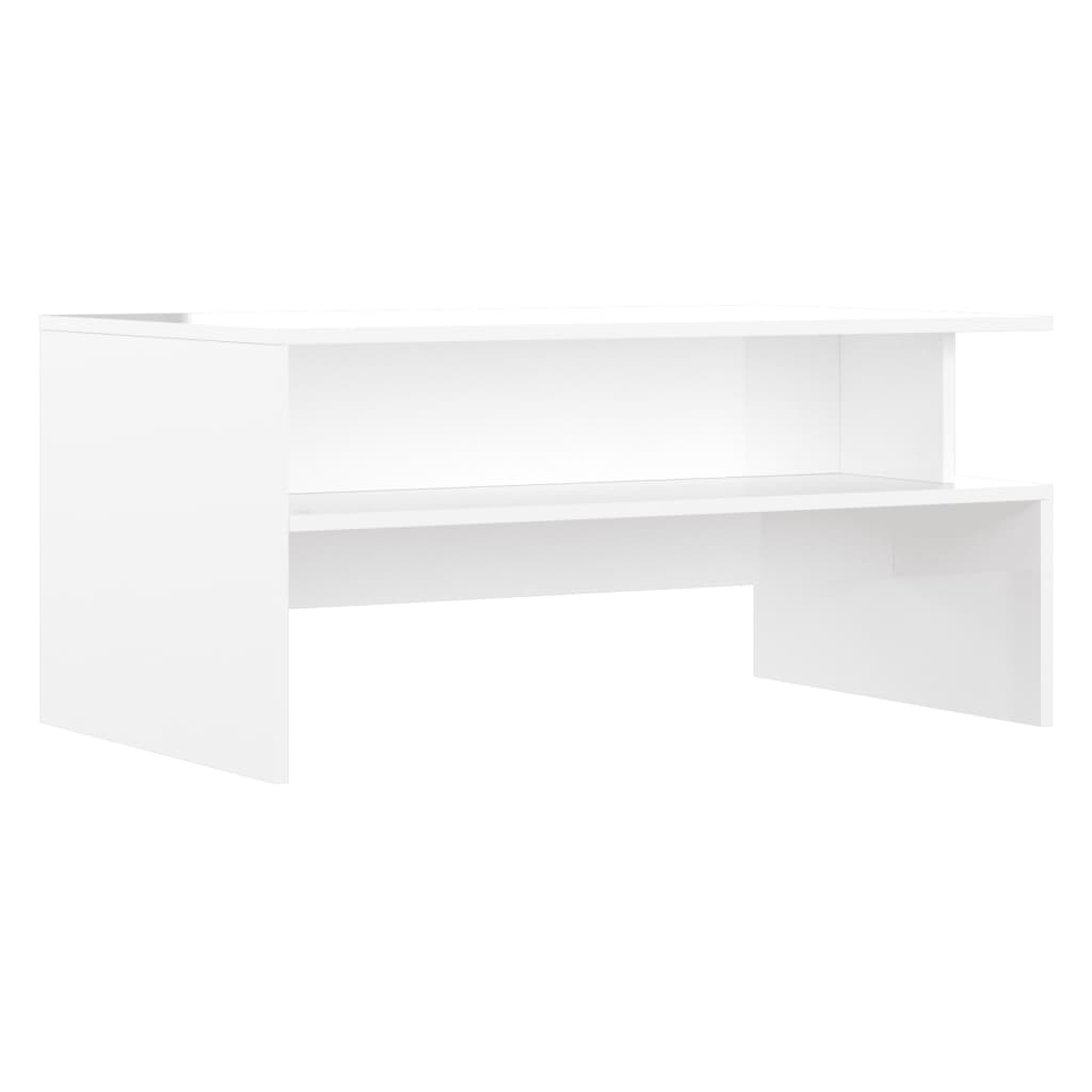 vidaXL Măsuță de cafea, alb extralucios, 90x55x42,5 cm, lemn compozit