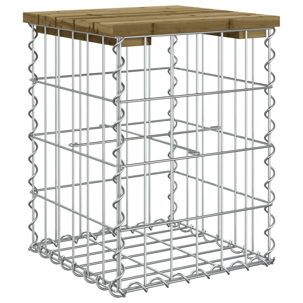 vidaXL Bancă grădină, design gabion, 33x31x42 cm, lemn pin impregnat