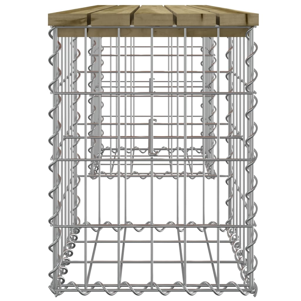 vidaXL Bancă grădină, design gabion, 103x31x42 cm, lemn pin impregnat