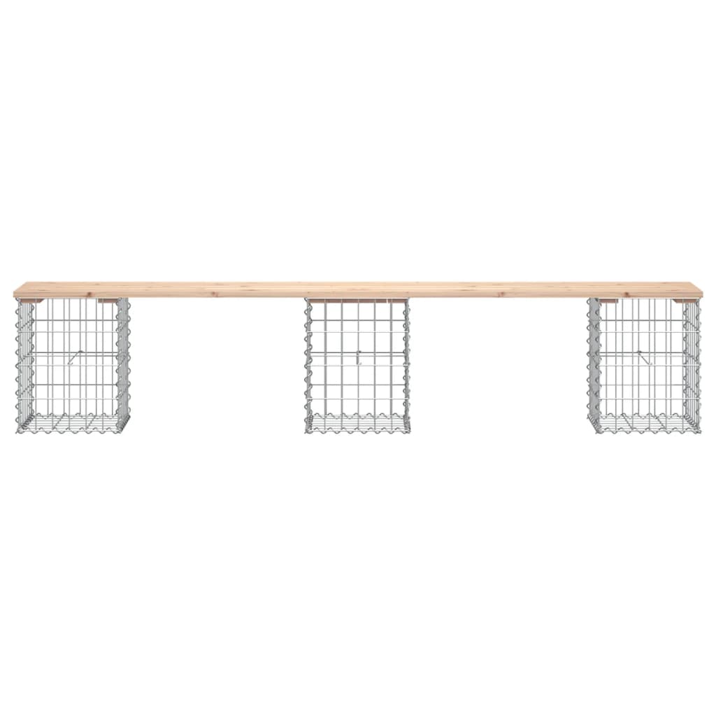 vidaXL Bancă de grădină, design gabion, 203x31x42cm, lemn masiv de pin