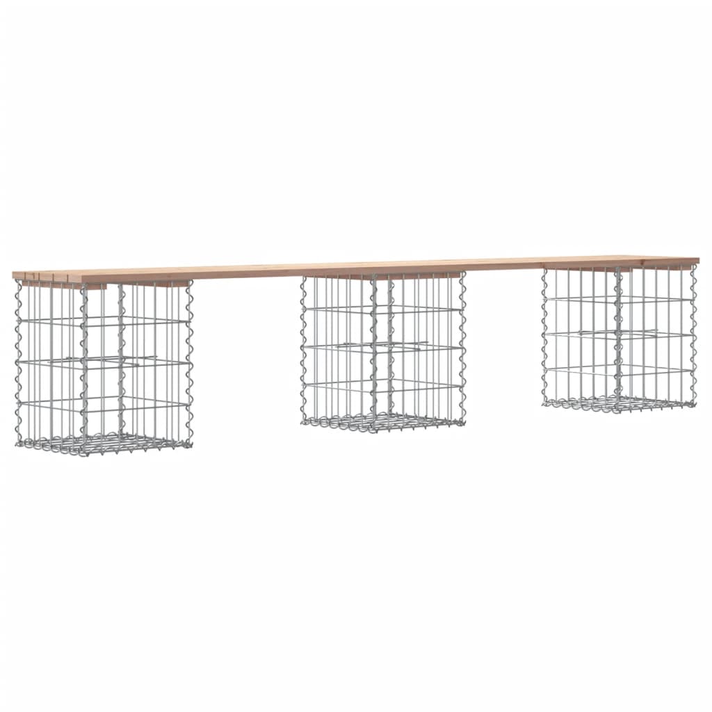 vidaXL Bancă de grădină, design gabion, 203x31x42cm, lemn masiv de pin