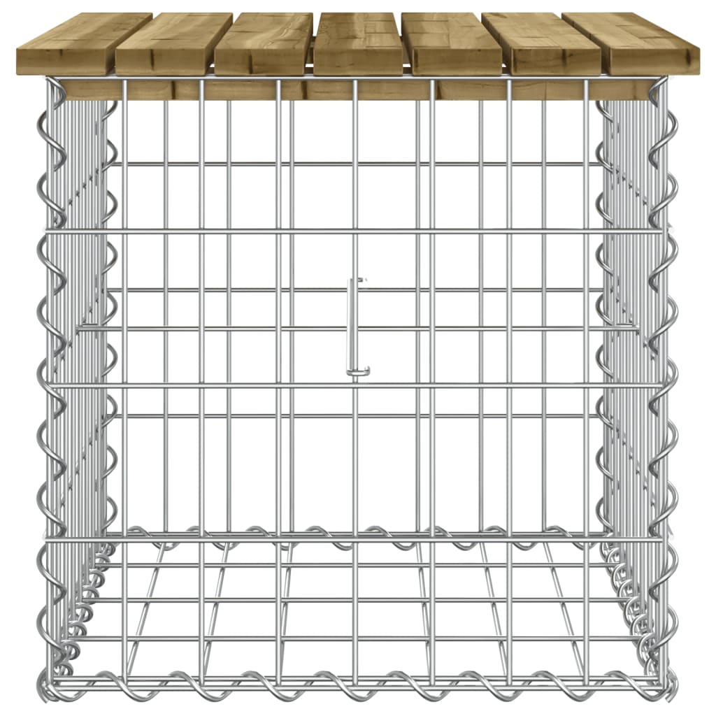 vidaXL Bancă grădină, design gabion, 43x44x42 cm, lemn pin impregnat