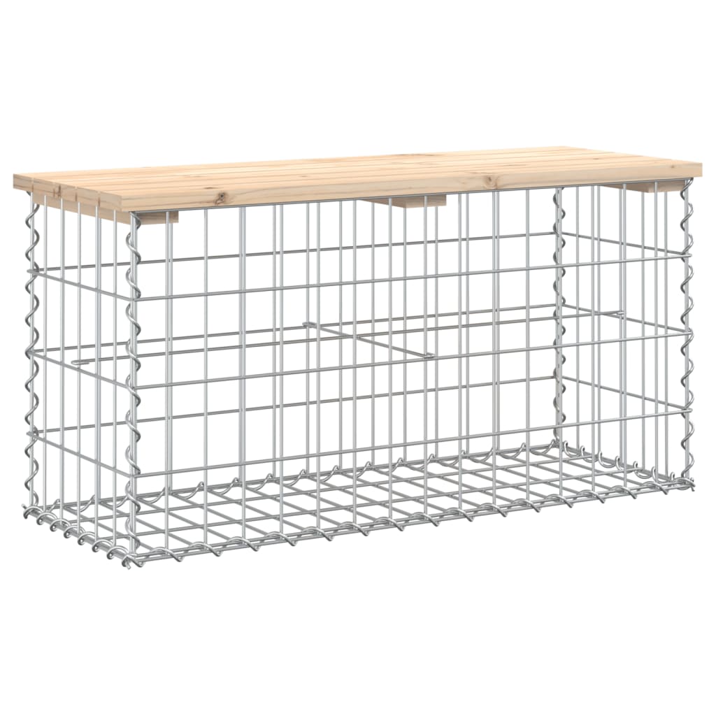 vidaXL Bancă de grădină, design gabion, 83x31,5x42 cm, lemn masiv pin vidaXL Bancă de grădină, design gabion, 83x31,5x42 cm, lemn masiv pin