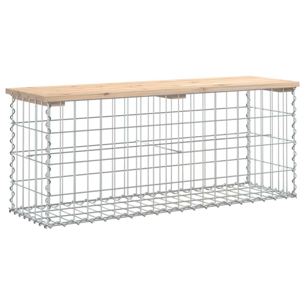 vidaXL Bancă de grădină, design gabion, 103x31,5x42 cm, lemn masiv pin