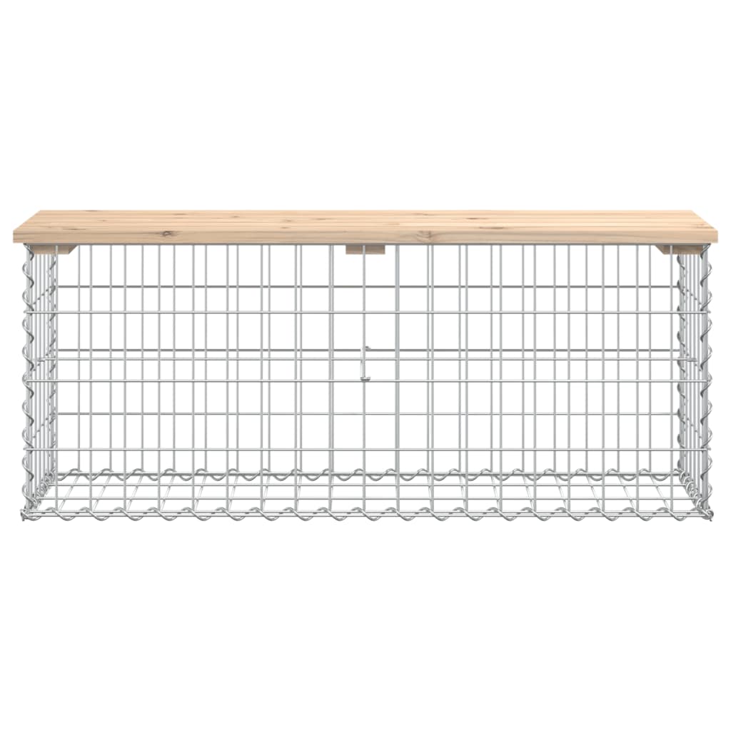 vidaXL Bancă de grădină, design gabion, 103x31,5x42 cm, lemn masiv pin