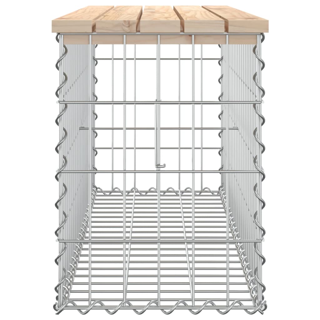 vidaXL Bancă de grădină, design gabion, 103x31,5x42 cm, lemn masiv pin