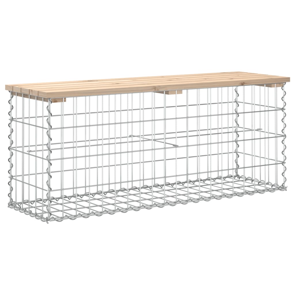 vidaXL Bancă de grădină, design gabion, 103x31,5x42 cm, lemn masiv pin