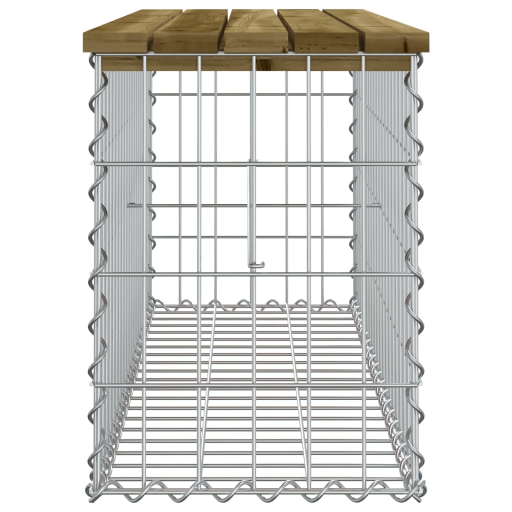 vidaXL Bancă grădină, design gabion, 103x31,5x42cm, lemn pin impregnat