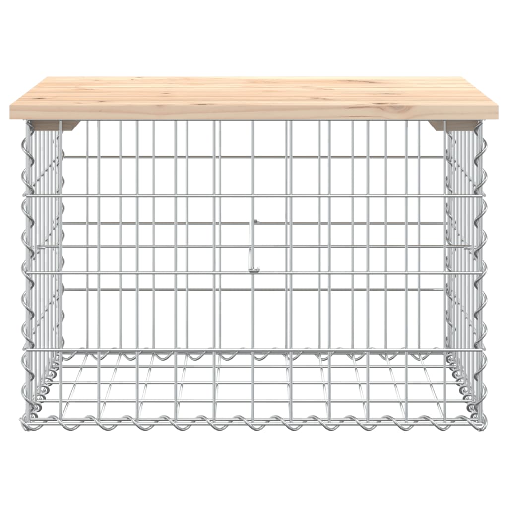 vidaXL Bancă de grădină, design gabion, 63x44x42 cm, lemn masiv de pin
